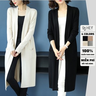 Áo khoác len cadigan nữ dáng dài 93HEY áo cadigan có túi hàng Quảng Châu ALC01