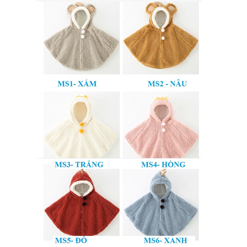 ÁO CHOÀNG LÔNG ANIMAL CHO BÉ 0-3 TUỔI