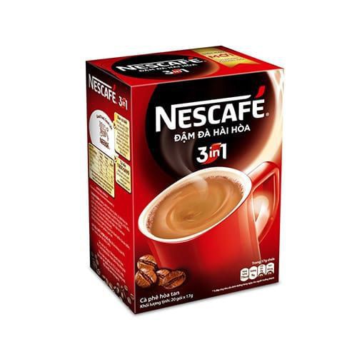 Nescafe 3in1 Cà phê rang xay hòa tan Đậm đà hài hòa ( 17g x 20 gói)