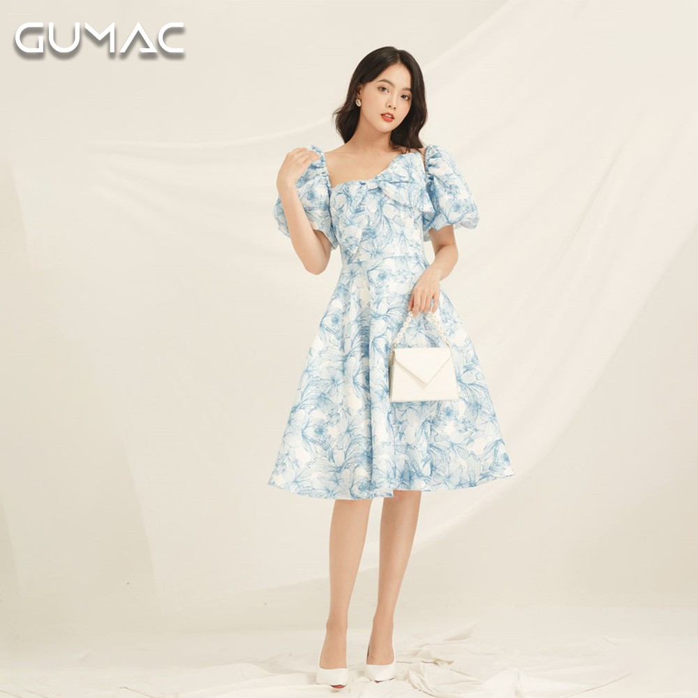 [Mã WABRGULUV giảm tới 100K đơn 249K] Đầm Luxury nơ ngực GUMAC DVA863 | BigBuy360 - bigbuy360.vn