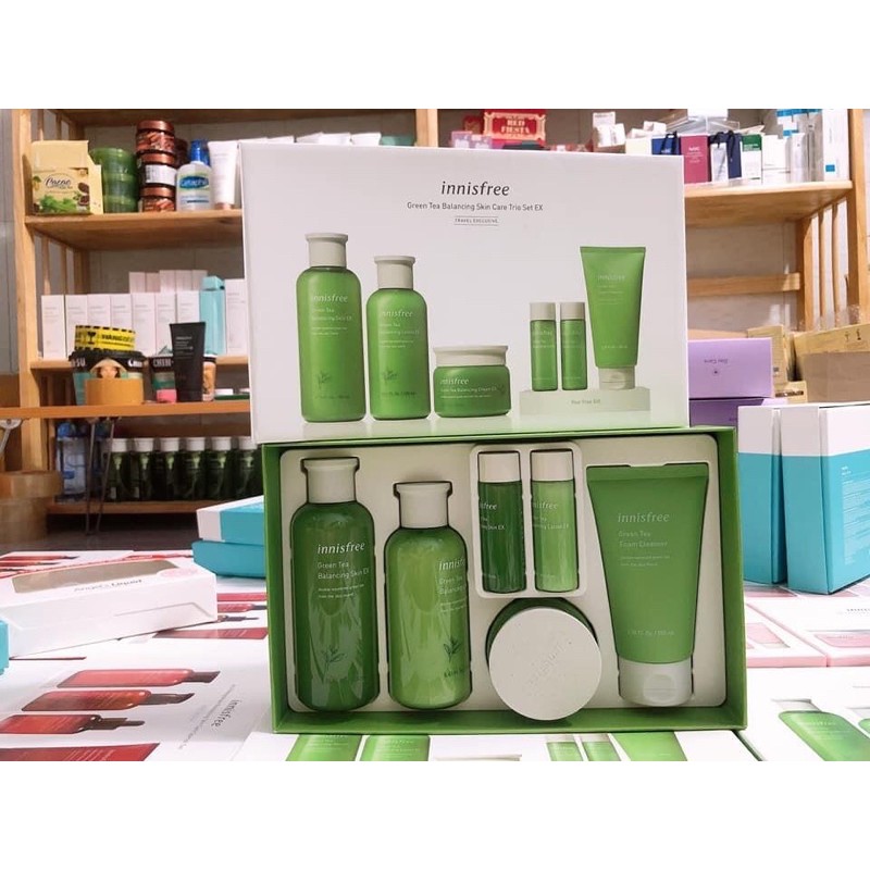 Dưỡng Da Innisfree Trà Xanh Balancing EX 2020 💖Freeship💖 Set Trà Xanh Innisfree Dưỡng Da Ngăn Mụn,Dưỡng Â