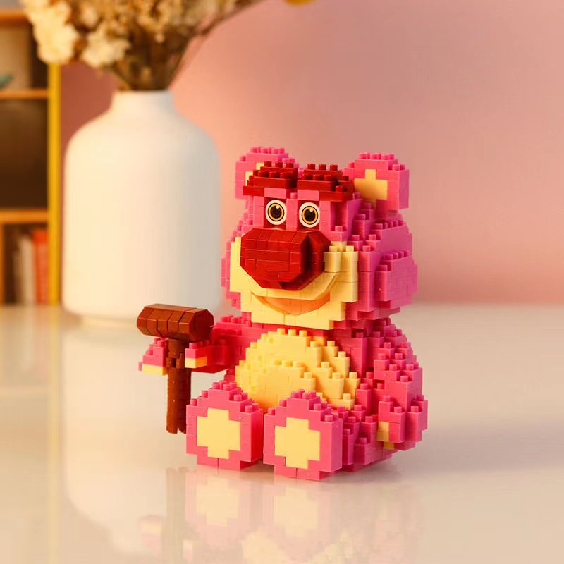 Gấu dâu lotso Bộ Đồ Chơi Xếp Hình Mini Hình Gấu Dâu Tây M1015 Dành Cho Bé