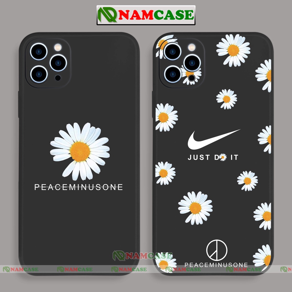 Ốp lưng điện thoại iPhone peaceminusone hoa cúc cạnh viền vuông silicon dẻo ip 6/6s/7/8/X/XS/XR/11/12/13/14 Pro Plus Max