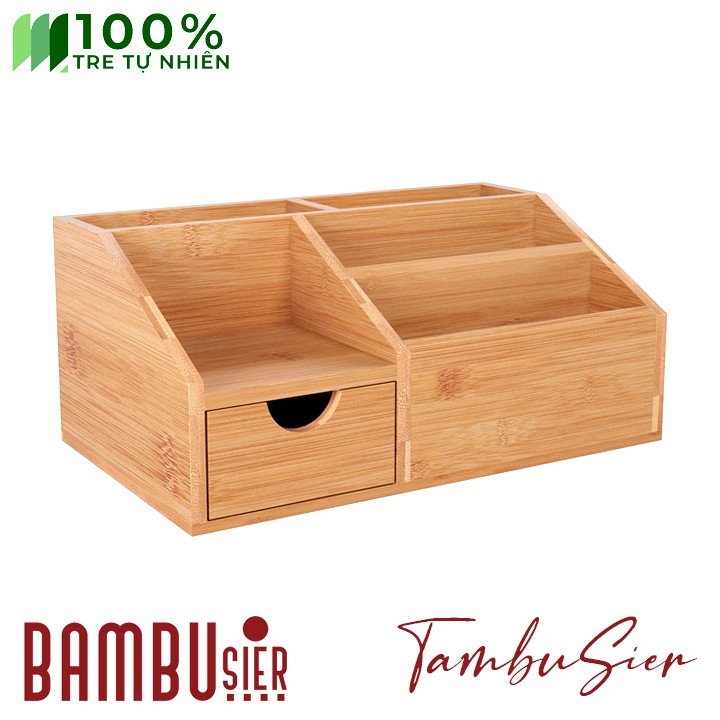 [BAMBOO] Hộp đựng bút, dụng cụ văn phòng để bàn đa năng gỗ tre tự nhiên - Hộp bút gỗ tre cao cấp  [POKETO]