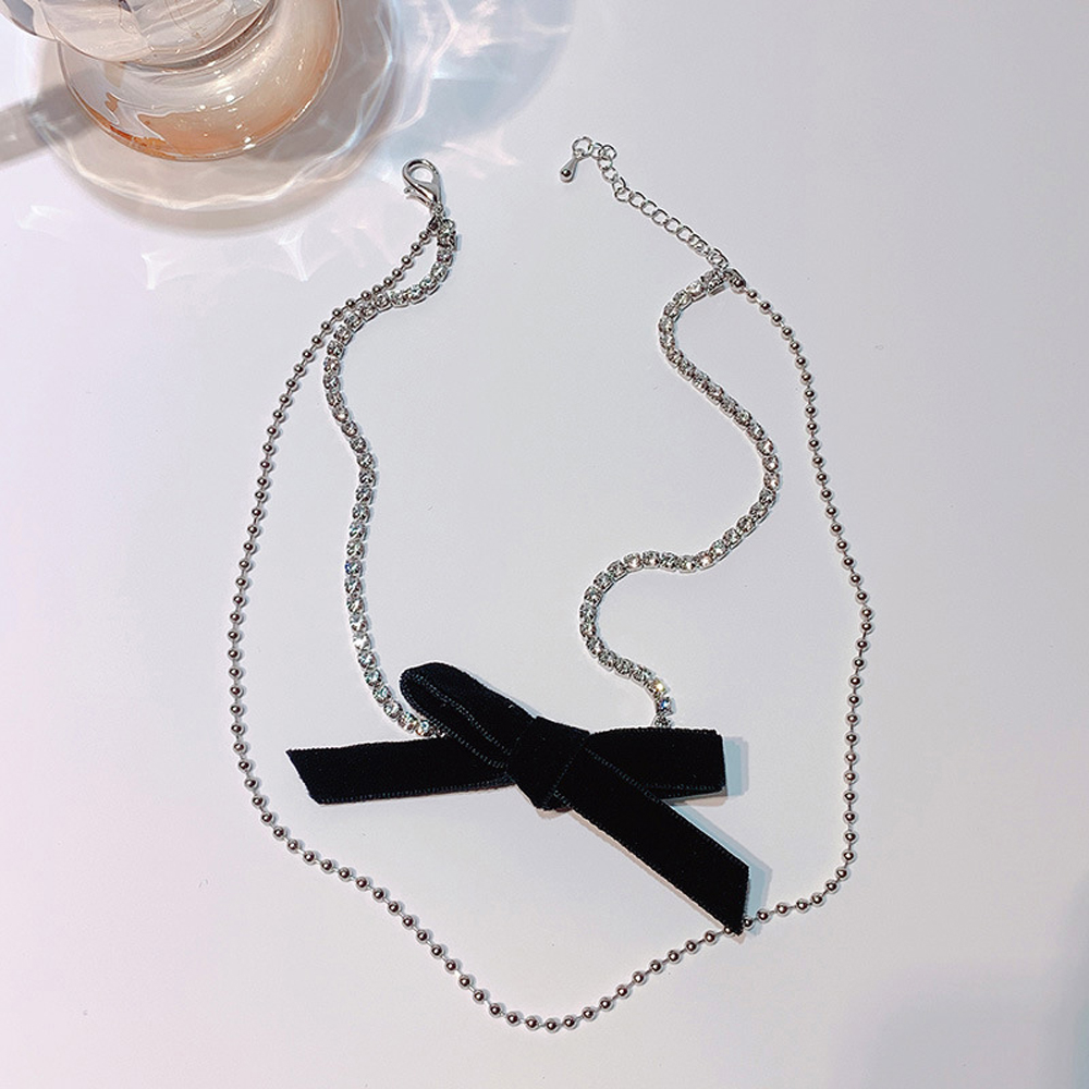 Vòng Cổ Choker Hai Lớp Gắn Trang Trí Ngọc Trai Xinh Xắn Dành Cho Nữ