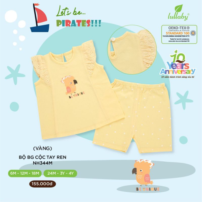Lullaby - Bộ cánh tiên bé gái, bộ cộc cotton thấm hút mồ hôi cho bé 3m - 4y