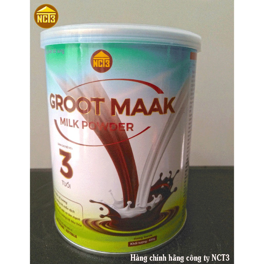 Sữa Bột Cho Trẻ Trên 3 tuổi GROOT MAAK Hương Socola (900g) (Hàng chính hãng công ty NCT3 ) ' .