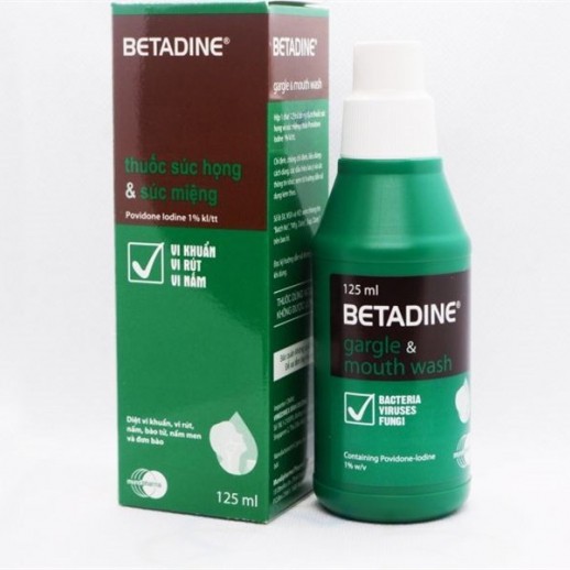 Nước súc miệng Betadine 125ml bảo vệ họng