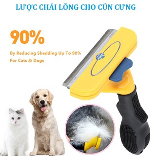 🐾Chăm Sóc Thú Cưng🍃 Lược Chải Lông Cho Chó Mèo FURMINATOR Có Nút Bấm Giúp Tách Lông Ra Khỏi Lược Một Cách Dễ Dàng