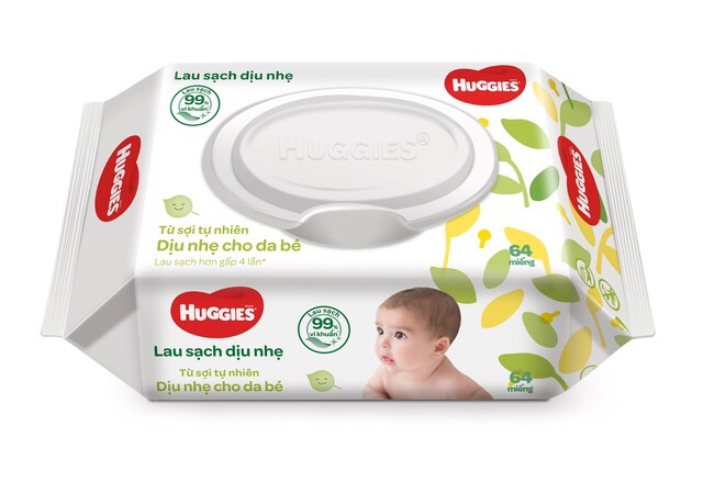 Khăn giấy ướt Huggies cho bé(gói 64 tờ không mùi)