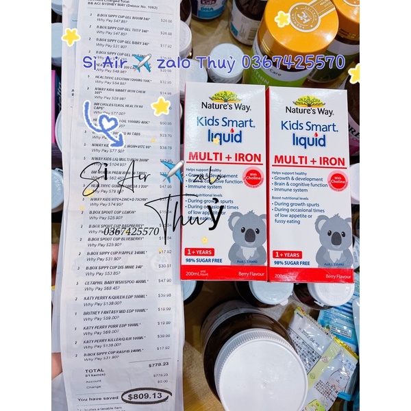 (Đủ bill ) Sắt nước nature’s way(200ml) cho bé trên 1 tuổi