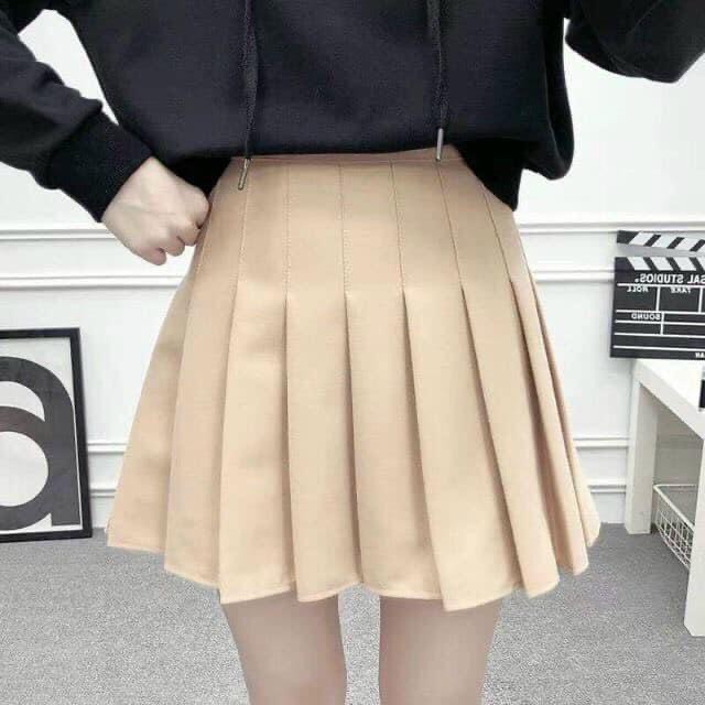 Chân váy tennis xếp li màu trắng đen xếp ly skirt cạp lưng cao ngắn chữ a phong cách ulzzang ( kèm video ảnh thật )