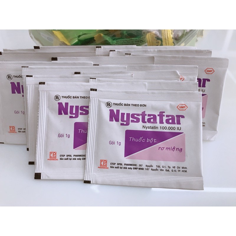 Bột rơ miệng Nystafar Combo 10 gói