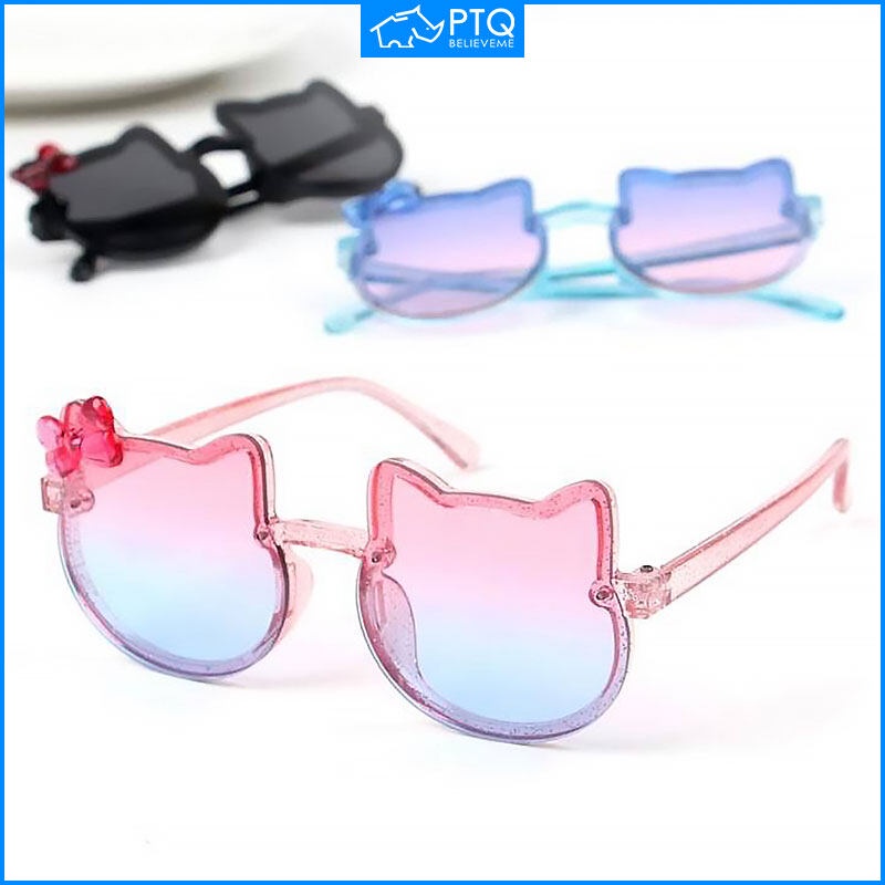 Kính Mát Hình Mèo Kitty Thời Trang Chống Tia UV400 Cho Bé