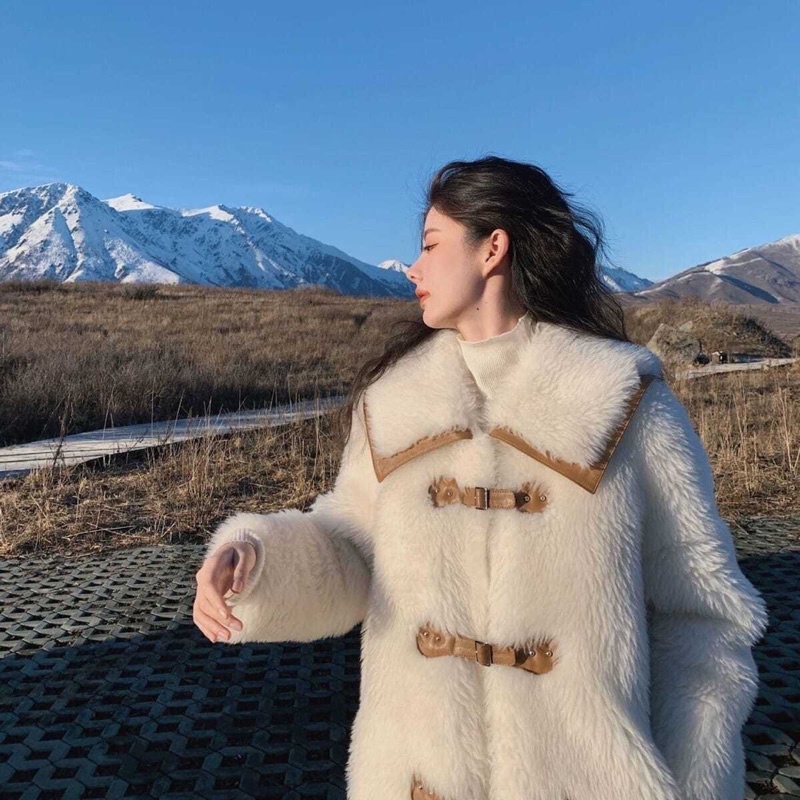 Khoác lông dáng dài siêu ấm