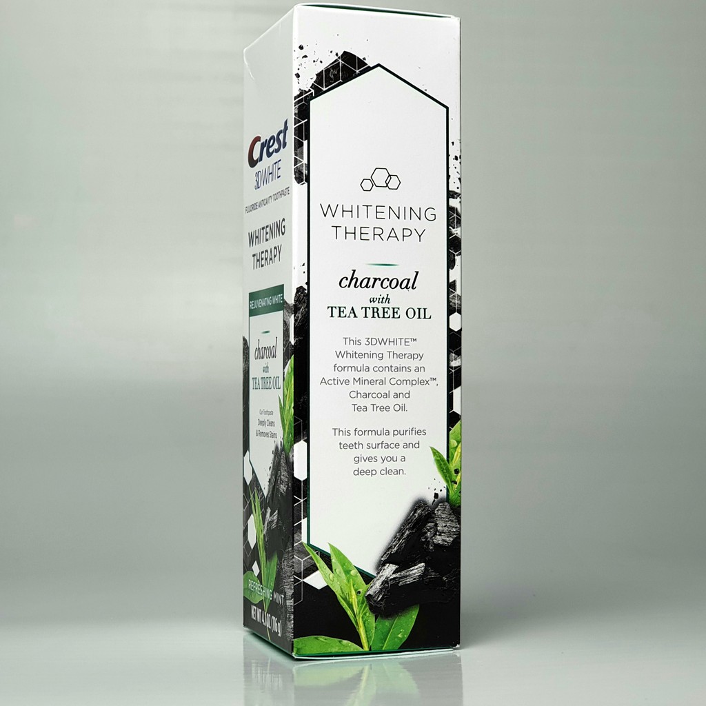 [Mẫu mới-Cao cấp nhất][Giá Sốc] [Hàng cho thị trường Mỹ] Kem đánh răng Crest 3D White Charcoal TEA TREE OIL 116gr