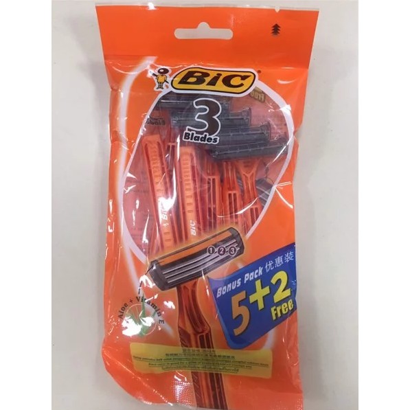 Bịch 7 cây dao cạo râu Bic 3 lưỡi (5 tặng 2)