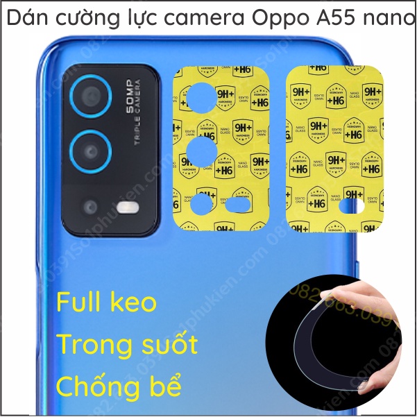 Dán cường lực camera Oppo A55 4G / 5G nano, chống bể bảo vệ cam