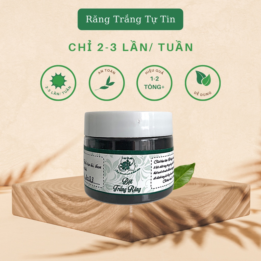 Bột Trắng Răng Than Hoạt Tính Hữu Cơ Giúp Làm Trắng Răng Sạch Mảng Bám Và Cao Răng Hiệu Quả Trà Quán 50g