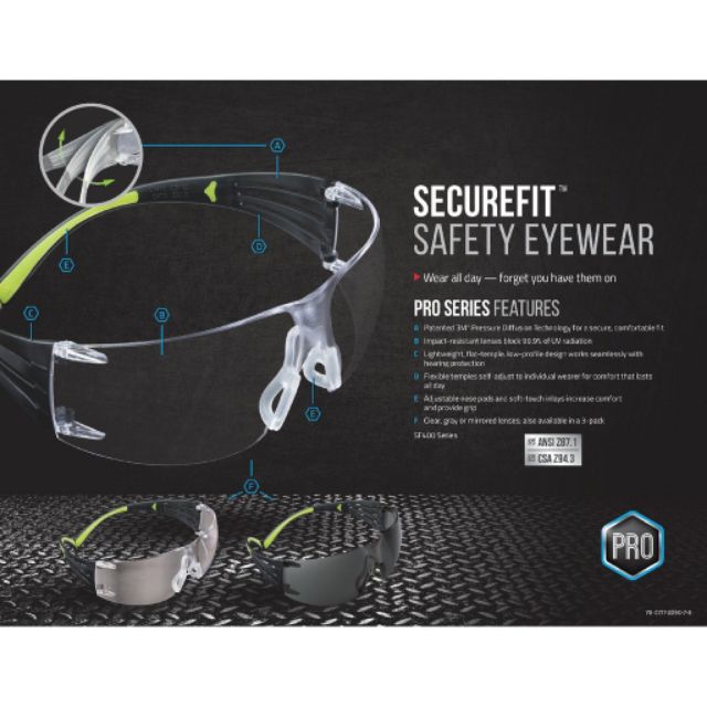 Kính Bảo Hộ 3M Cao Cấp Ngăn Tia UV, Chống Sương. Thiết Kế Gọng Mềm