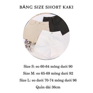 Quần Short Kaki Nữ Lưng Cao Ống Rộng
