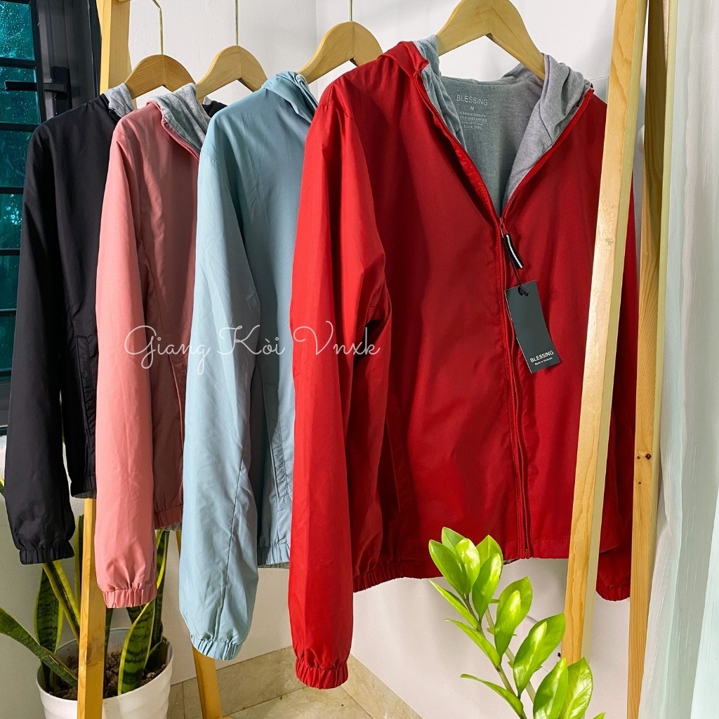 Áo Khoác Gió 𝐁𝐥𝐞𝐬𝐬𝐢𝐧𝐠 Lót Nỉ Cotton, Vải Gió Vân Gạo Chống Nước 𝐆𝐢𝐚𝐧𝐠𝐤𝐨𝐢𝐯𝐧𝐱𝐤