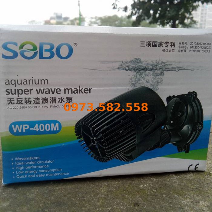 Máy Thổi Luồng Tạo Sóng Cho Bể Cá, Hồ Cá SOBO WP 400M 15W