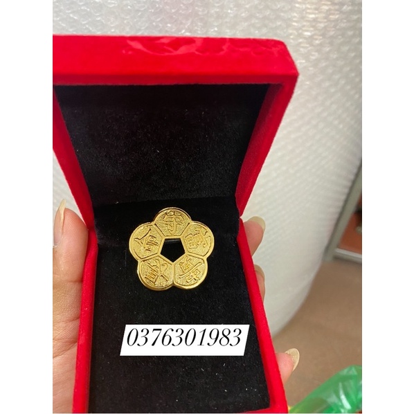 xu hoa mai bằng đồng mạ vàng 24k loại2,5cm 3,5