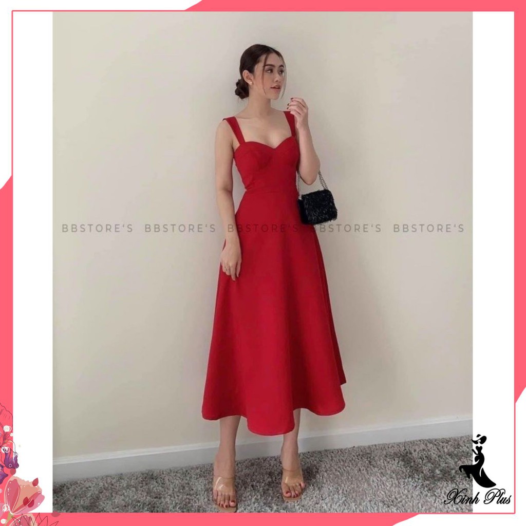 Đầm dự tiệc vintage hai dây sang chảnh