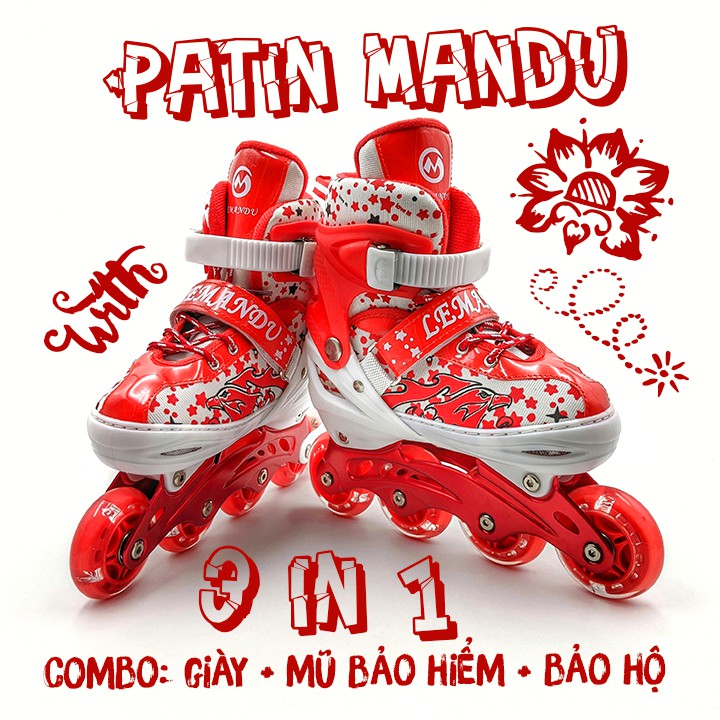 Giày patin ⚡ 𝐅𝐑𝐄𝐄 𝐒𝐇𝐈𝐏 ⚡ có đèn LED - có mũ bảo hiểm và bộ bảo hộ (tay, chân, bàn tay) 💥 𝐁𝐚̉𝐨 𝐇𝐚̀𝐧𝐡 𝟑𝟎 𝐍𝐠𝐚̀𝐲 ✅