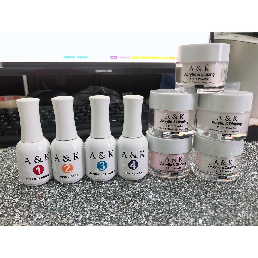 Liên Kết Nhúng Bước 1, 2 , 3, 4 bột nhúng Chuyên dụng ngành Nail