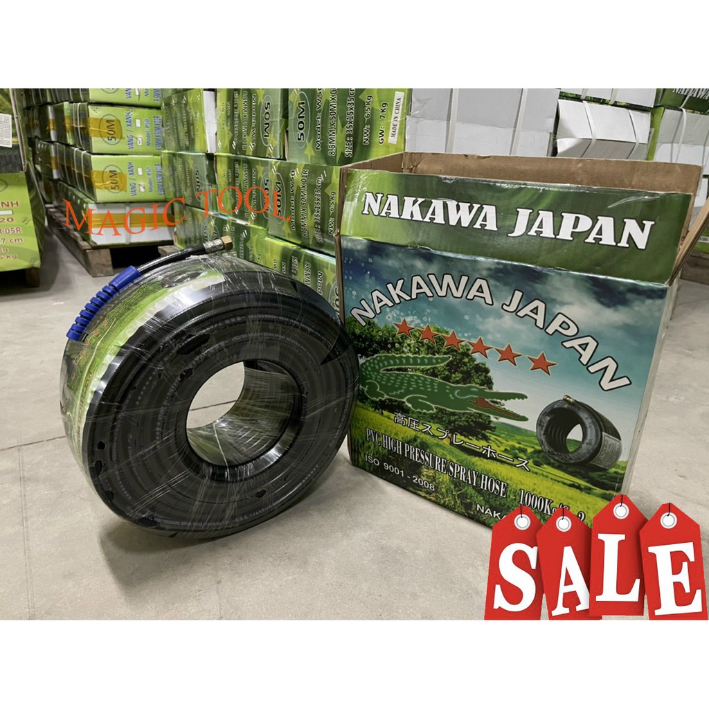 DÂY PHUN XỊT NAKAWA NHẬT BẢN 20M,15M,10M , DÂY RỬA XE NAKAWA
