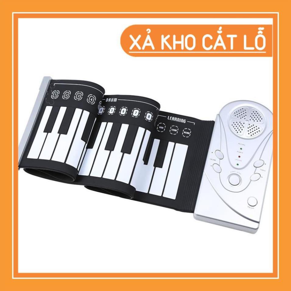 Xả Kho Đàn piano điện tử bàn phím cuộn dẻo 49 keys (Trắng) - DT962