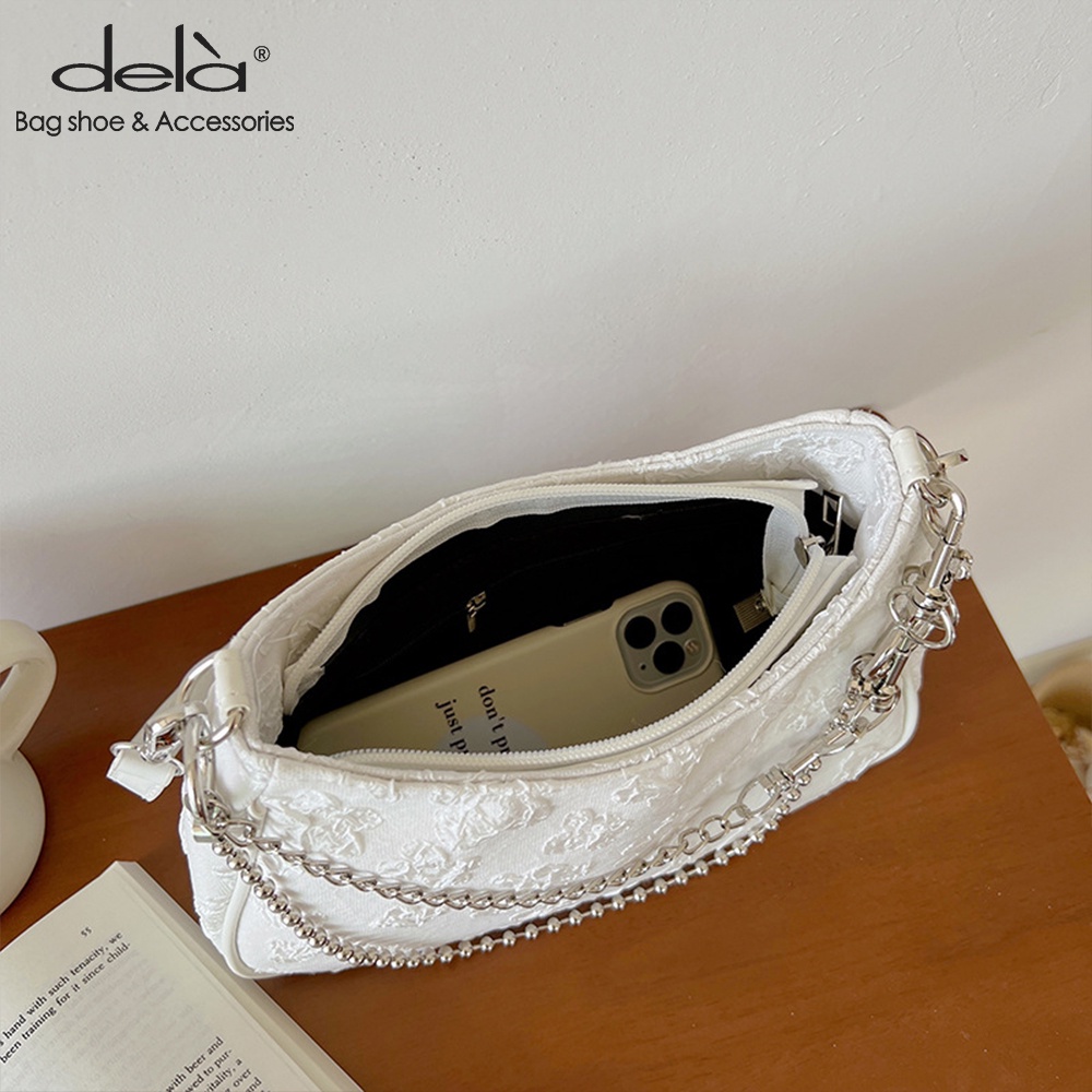 Dela Túi Xách messenger Đeo Một Bên Vai Phối Xích Thời Trang Mới 2022 Cho Nữ