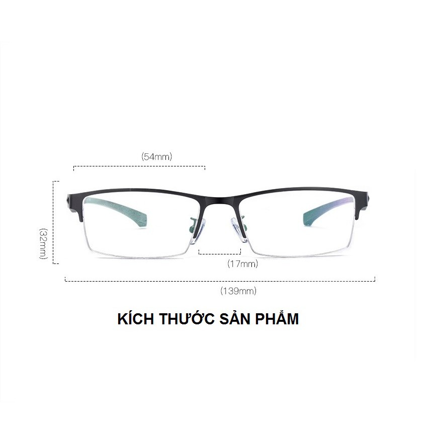 Kính lão thị viễn thị nửa viền siêu bền cao cấp kiểu dáng thể thao Nhật Bản nam tính chống UV chống mỏi khi đeo lâu
