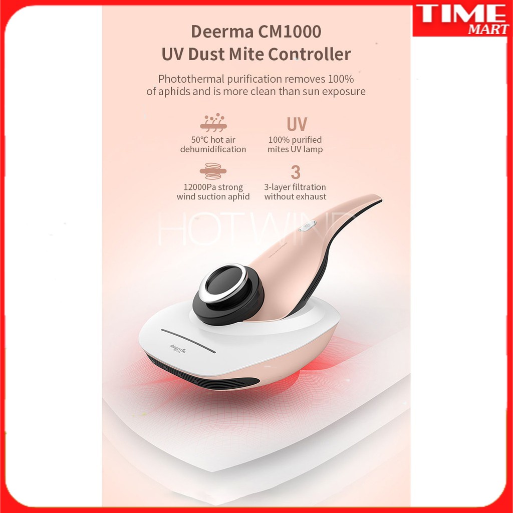 Máy hút bụi giường nệm cầm tay loại bỏ Mite Deerma CM1000 [TIME_MART siêu thị tiện ích gia đình]