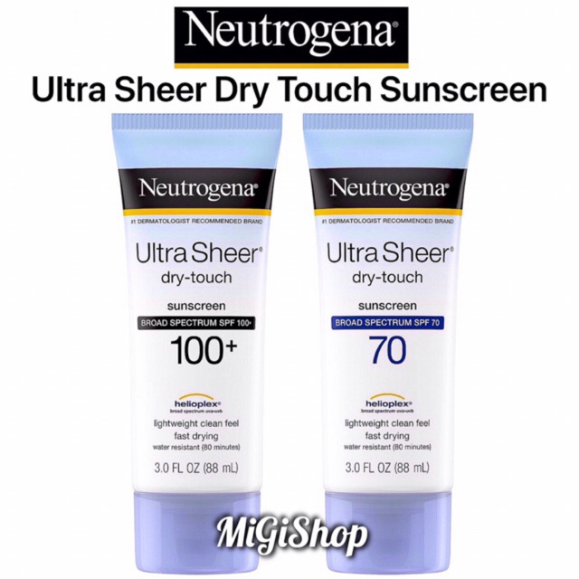 [Hàng Mỹ] Kem Chống Nắng Body Neutrogena Ultra Sheer Dry Touch SPF70-100+ 88ml
