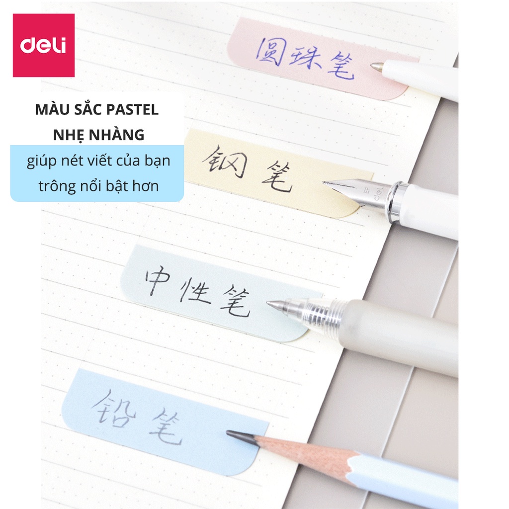 Giấy phân trang nhiều màu pastel - 28x25mm Deli - 21535/21537