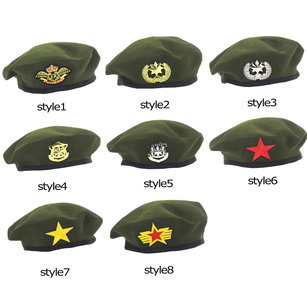 Mũ beret thoáng khí phong cách quân đội độc đáo
