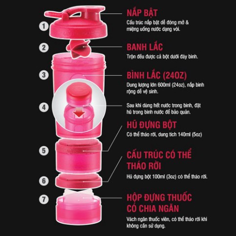 Bình lắc SHAKE IT Lock&Lock, 600ml Màu đen HAP945