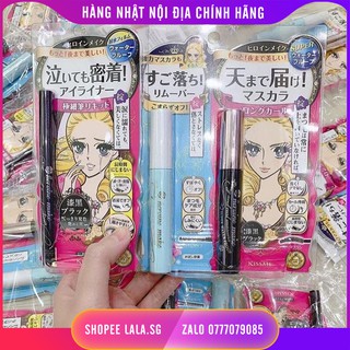 Set mascara + tẩy trang + kẻ mắt kiss me nhật bản
