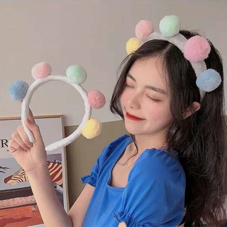 Băng đô, bờm, cài tóc 5 cục bông pom pom