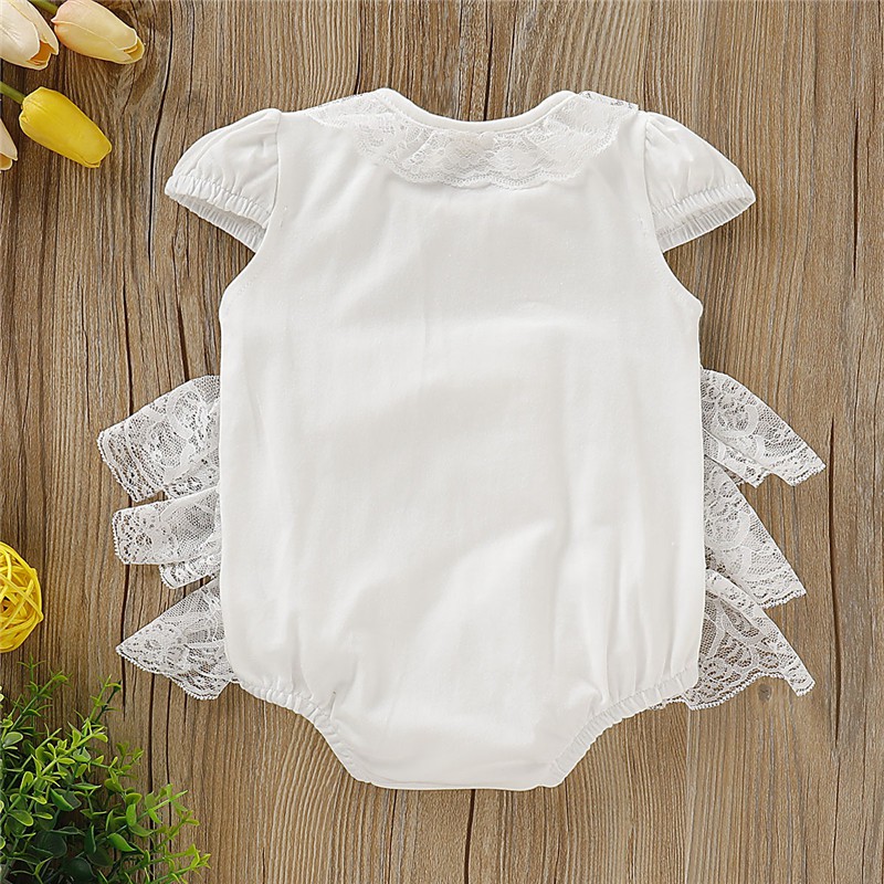 Mikrdoo Bodysuit Nơ Ren Cotton cho bé mới sinh