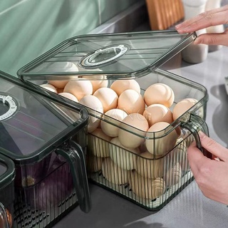 [ FREE SHIP ] Hộp Nhựa Đựng Thực Phẩm, Hộp Bảo Quản Thực Phẩm Tủ Lạnh Trong Suốt Có Khay Lót Đáy Và Tay Cầm Tiện Lợi