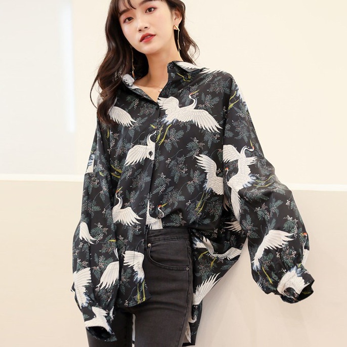 Áo sơ mi tay dài dáng rộng phong cách thời trang unisex cá tính 09