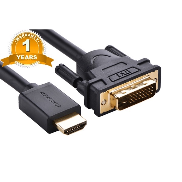 Cáp chuyển đổi HDMI to DVI 24+1 dài 1m, 1,5m, 2m, 3m, 5m, 10m HD106 chính hãng Ugreen, bảo hành 18 tháng