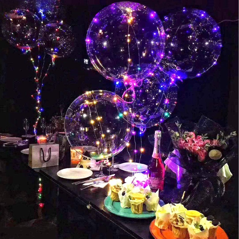 Bóng bay trong suốt có đèn LED 18 inch nhiều màu sắc