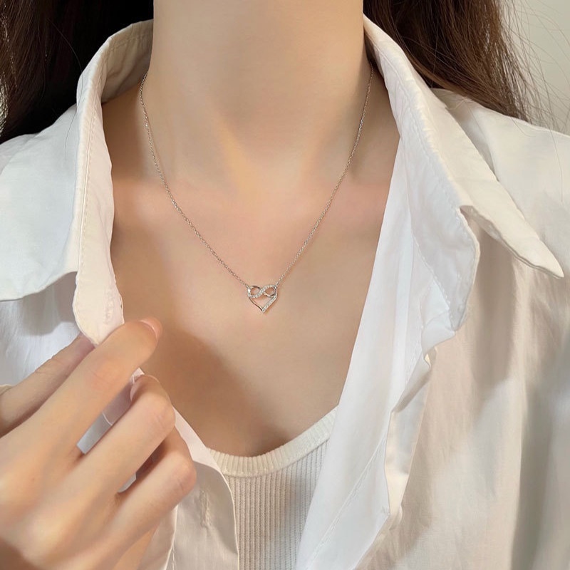 Vòng cổ Thép Titan Đính Đá Zircon Thời Trang Cho Nữ