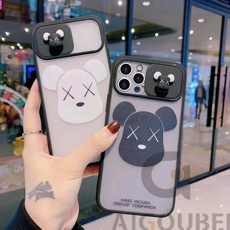 Ốp Điện Thoại Có Nắp Trượt Bảo Vệ Camera In Hình Gấu Dành Cho Iphone 7 7p 8 8p X Xr Xs Max 11 Pro Max Max 12 Pro Max