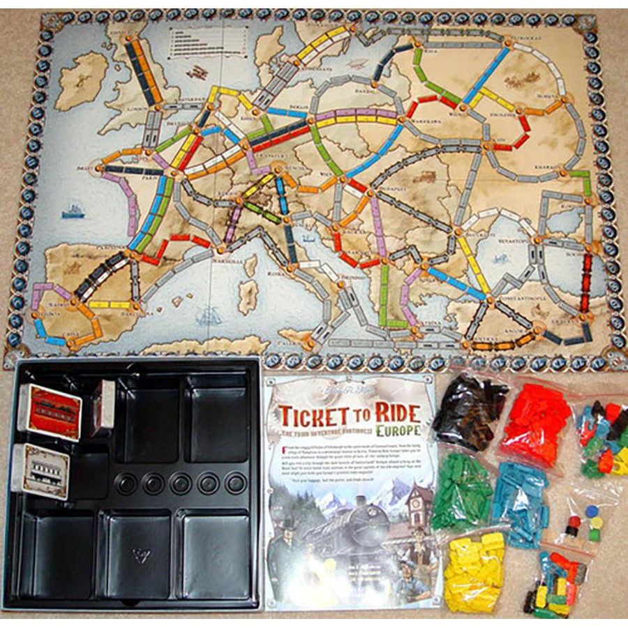 Trò chơi Board Game Ticket To Ride Phiên Bản US / Europa Tiếng Anh Bản Chuẩn